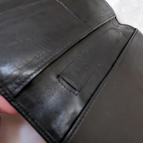 Vintage Coach Black Smooth Glove Leather Long 90's Snap Closure Wallet - Picture 8 of 16